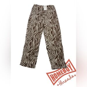 Le Lis Brown‎ and White Zebra Print Men Pants